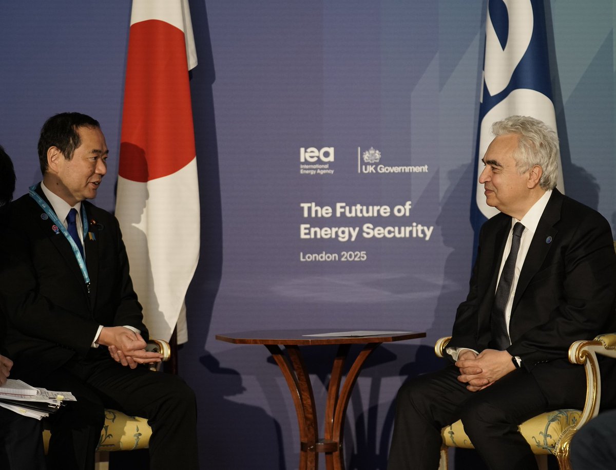 Fatih Birol (@fbirol) on Twitter photo Very pleased to meet with Japan's State Minister of Foreign Affairs Hisayuki Fujii at the <a href="/IEA/">International Energy Agency</a>-🇬🇧 Energy Security Summit in London
We discussed a range of energy security & sustainability issues as well as continued strong <a href="/IEA/">International Energy Agency</a>-🇯🇵 cooperation Very pleased to meet with Japan's State Minister of Foreign Affairs Hisayuki Fujii at the <a href="/IEA/">International Energy Agency</a>-🇬🇧 Energy Security Summit in London
We discussed a range of energy security & sustainability issues as well as continued strong <a href="/IEA/">International Energy Agency</a>-🇯🇵 cooperation