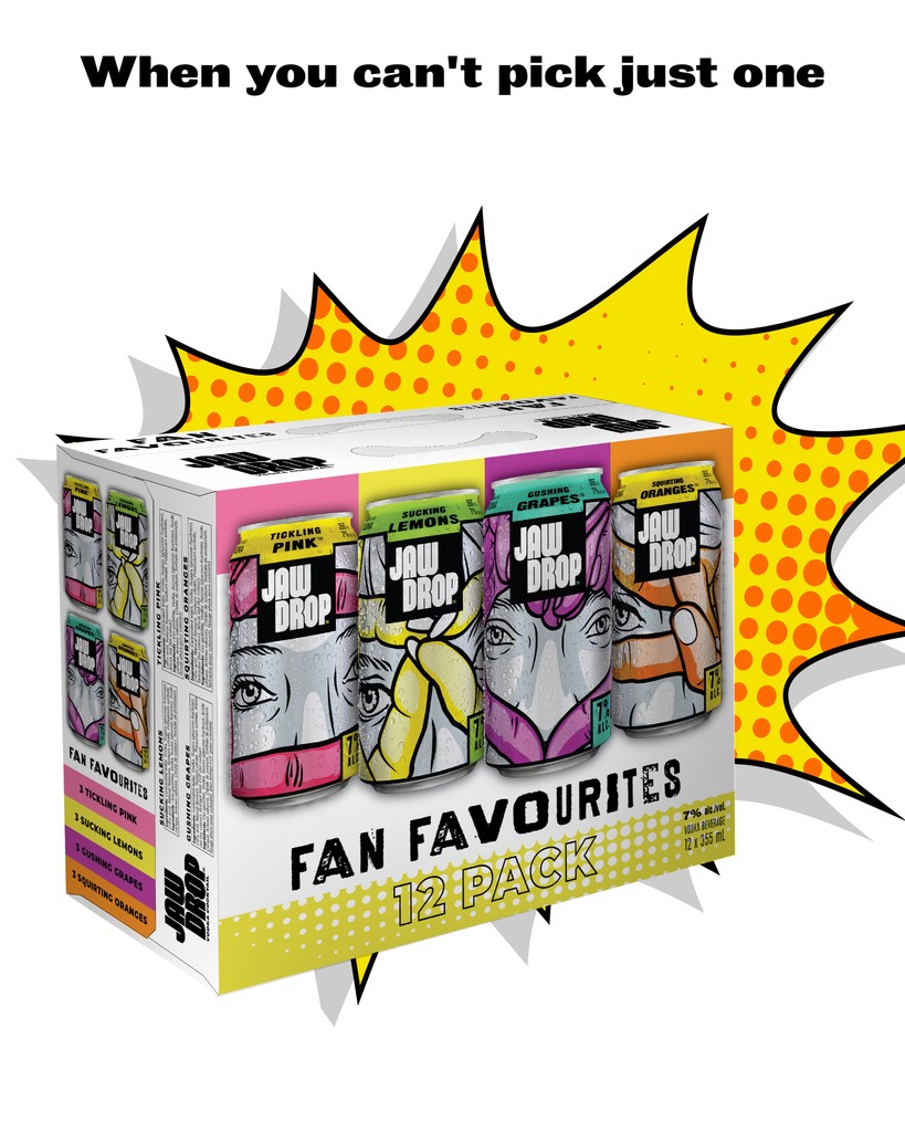 Can't choose a fave flavour? Don't worry, we've got a pack for that 🍊💗 🍋 🍇   Shop our fan favourite 12-pack in-stores.