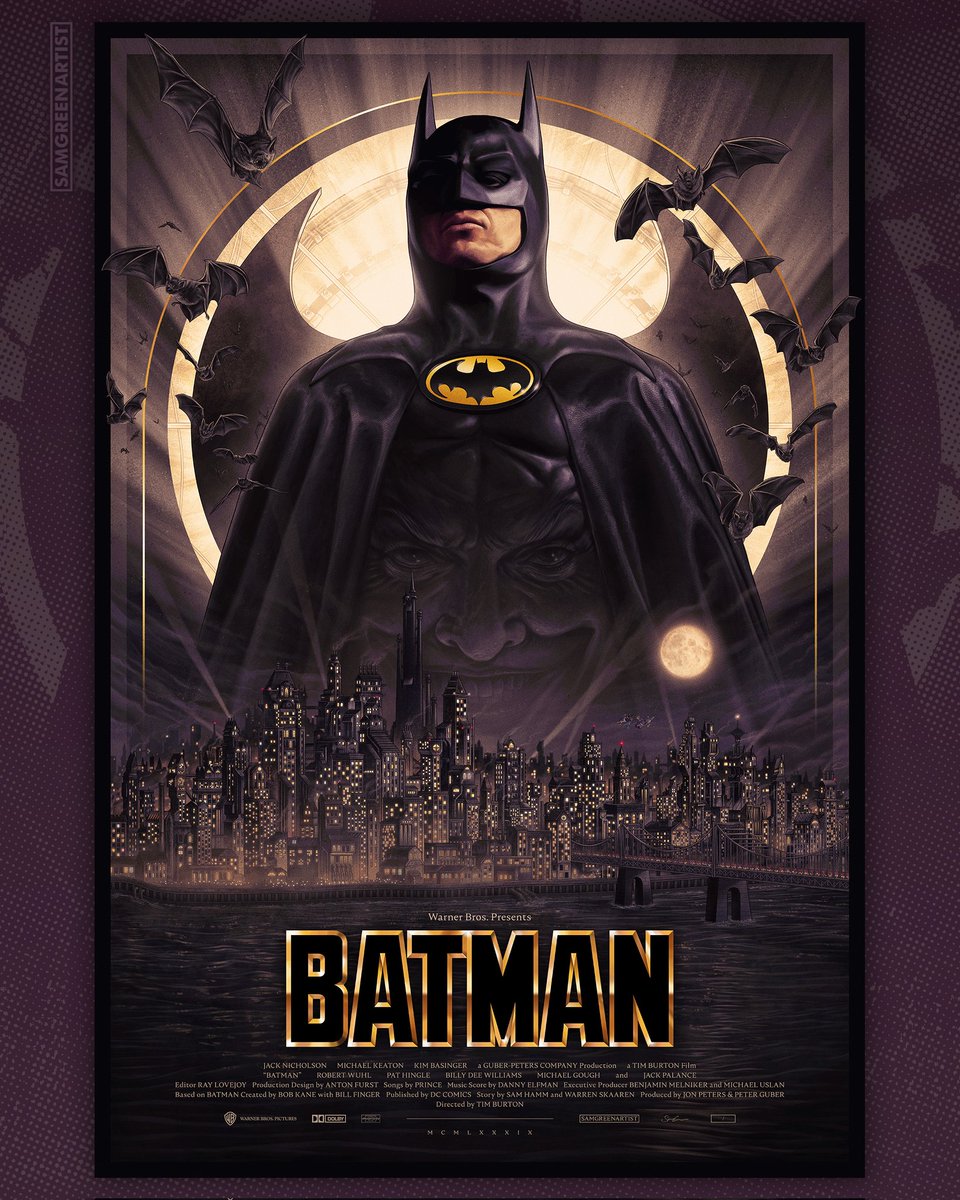 SamGreenArtist's tweet image. BATMAN 1989 🦇
New work!
Limited number of copies available for sale NOW. samgreenartist.bigcartel.com
▪️Private Commission
▪️12 colour screenprint, 24 x 36”
▪️Pearlescent Ice White 300gsm featuring metallic inks & gloss varnish layer
Painted in @Procreate
#Batman
