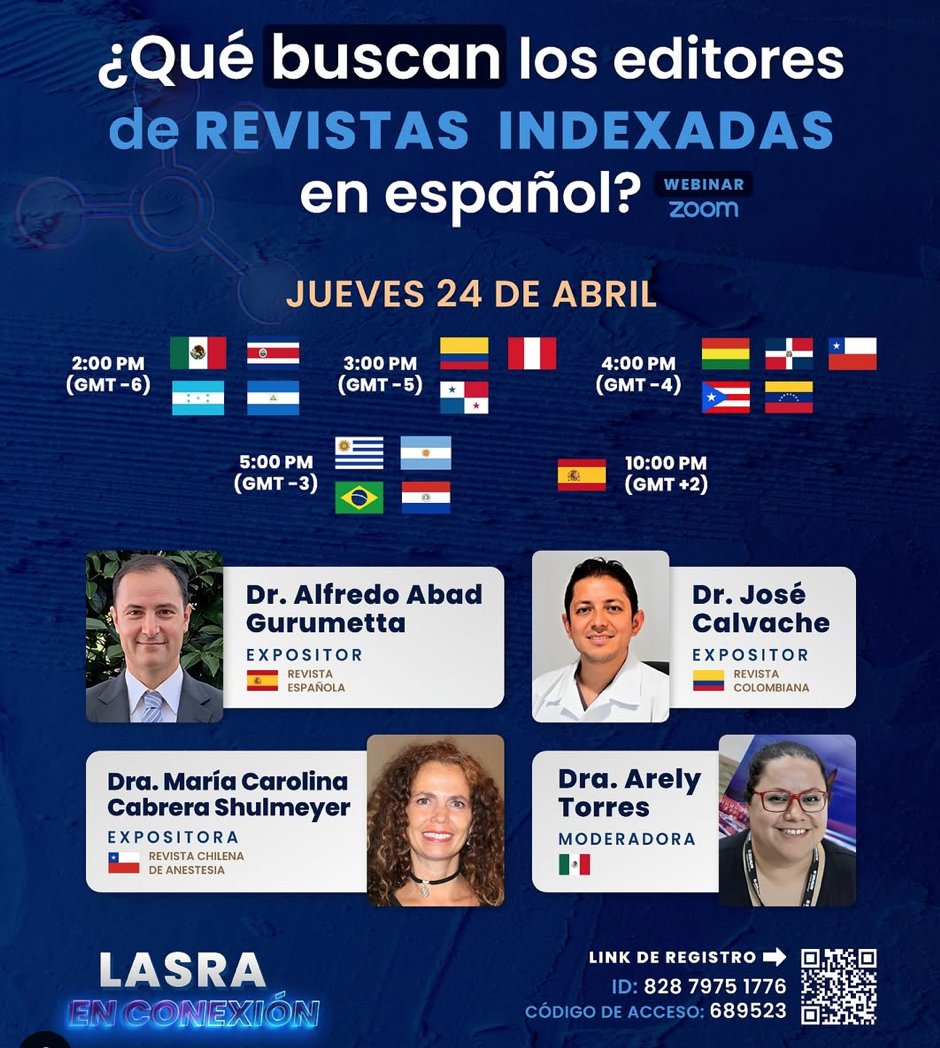 Alfredo Abad Gurumeta (@abadgurumeta) on Twitter photo Hoy no te puedes perder este gran evento Organizado por la LASRA
<a href="/sedar_es/">SEDAR</a> <a href="/JG_Anestesia/">Javier Garcia Fernandez</a> <a href="/_REDAR_/">Revista Española de Anestesiología y Reanimación</a> <a href="/aneabadm/">Ane Abad Motos</a> <a href="/MarinaVarelaDu1/">Marina Varela Durán</a> <a href="/Lorena_Varela_R/">Lorena Varela</a> <a href="/argente_pilar/">Pilar Argente Navarro</a> <a href="/mjcolomina/">MJ Colomina</a> <a href="/chileanestesia/">Editora Revista Chilena de Anestesia</a> <a href="/jv_lorente/">Juan Victor Lorente MD, PhD, MSc.</a> <a href="/caldecoaal/">cesar aldecoa</a> <a href="/germ_red/">Javier Ripolles-Melchor</a> Hoy no te puedes perder este gran evento Organizado por la LASRA
<a href="/sedar_es/">SEDAR</a> <a href="/JG_Anestesia/">Javier Garcia Fernandez</a> <a href="/_REDAR_/">Revista Española de Anestesiología y Reanimación</a> <a href="/aneabadm/">Ane Abad Motos</a> <a href="/MarinaVarelaDu1/">Marina Varela Durán</a> <a href="/Lorena_Varela_R/">Lorena Varela</a> <a href="/argente_pilar/">Pilar Argente Navarro</a> <a href="/mjcolomina/">MJ Colomina</a> <a href="/chileanestesia/">Editora Revista Chilena de Anestesia</a> <a href="/jv_lorente/">Juan Victor Lorente MD, PhD, MSc.</a> <a href="/caldecoaal/">cesar aldecoa</a> <a href="/germ_red/">Javier Ripolles-Melchor</a>