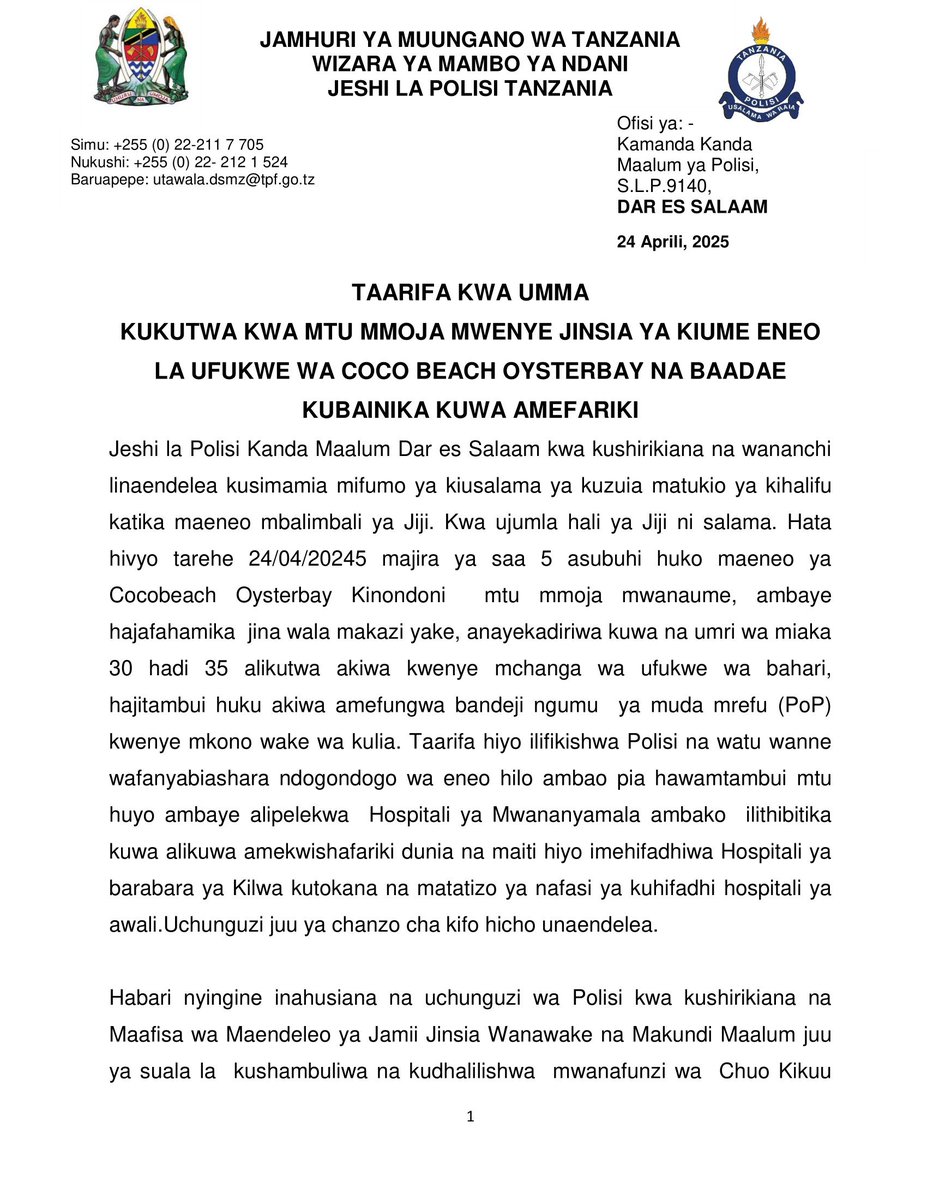 Nimeshangaa sana kuona hii Taarifa. Soma hata wewe ujue kilicho andikwa