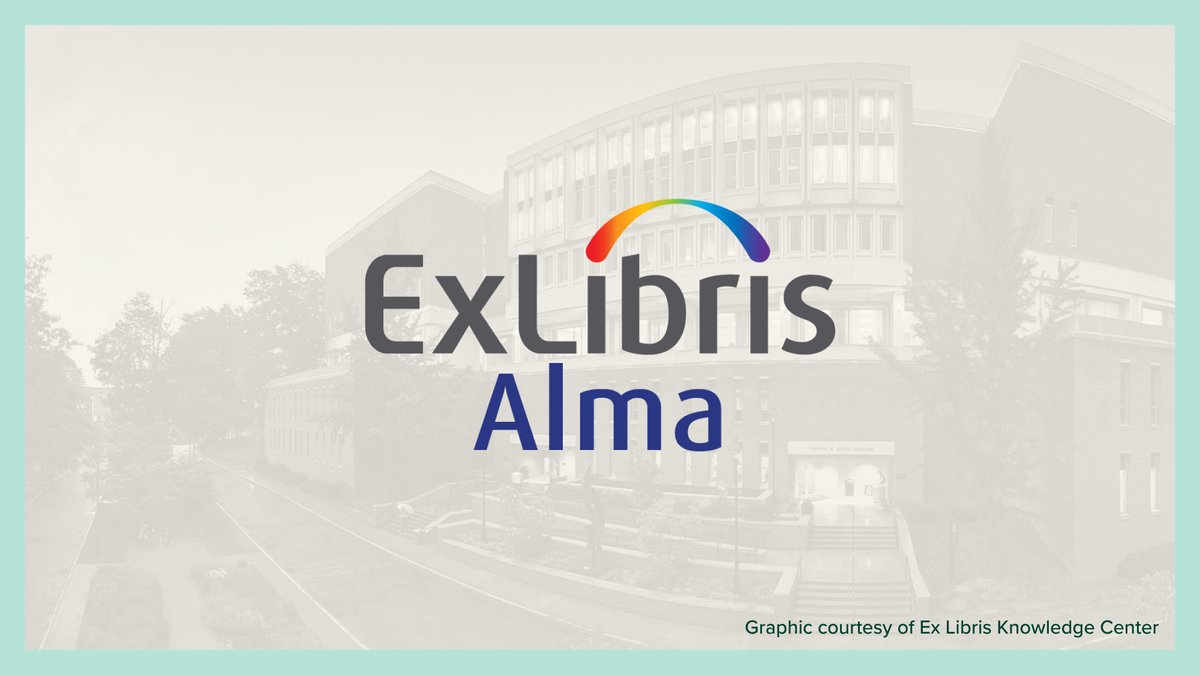 OhioULibraries (@aldenlibrary) on Twitter photo University Libraries’ transition to Ex Libris Alma is underway! We understand this adjustment may be overwhelming, so we created a Guide to the Library Services Platform Migration to help navigate these changes! Read more here: bit.ly/LibrisAlma
<a href="/ohiou/">Ohio University</a> University Libraries’ transition to Ex Libris Alma is underway! We understand this adjustment may be overwhelming, so we created a Guide to the Library Services Platform Migration to help navigate these changes! Read more here: bit.ly/LibrisAlma
<a href="/ohiou/">Ohio University</a>