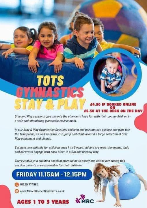 Don’t forget to book your places for tomorrows tots gymnastics 
book here

bookwhen.com/mrc/e/ev-smvv-…