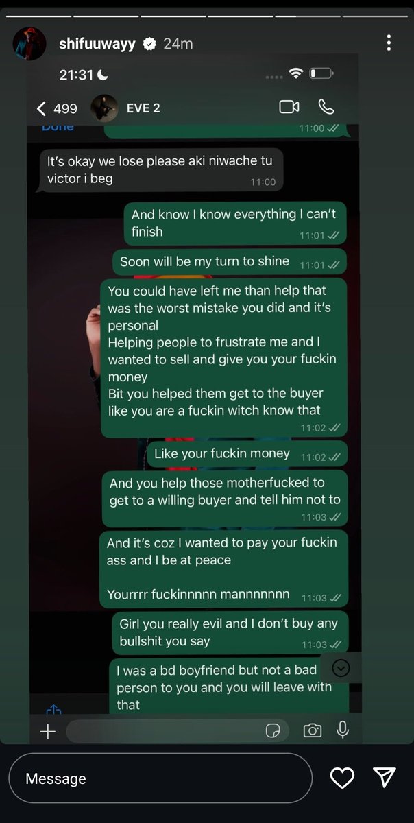 Huyu boyfriend wa Eve Mungai hajai move on 😭 eeii petty men. I know Eve regrets meeting him but si pia Eve alisema yeye haezi kaa bila relationship, ona sasa.