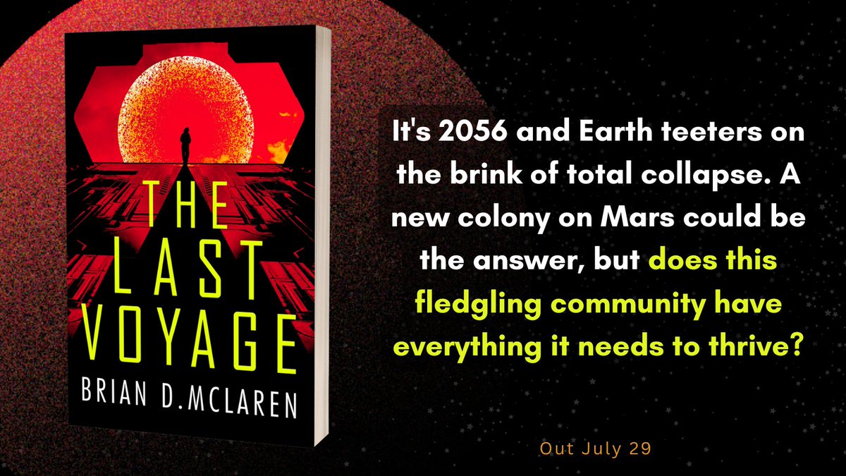 Hodder Faith (@hodderfaith) on Twitter photo “We humans have projected our wishes and dreams onto Mars for millennia”
It's 2056 and Earth teeters on the brink of total collapse. <a href="/brianmclaren/">Brian D. McLaren</a>'s The Last Voyage, explores what it means to be human as scientists flee to Mars to save the human race.
→ linktr.ee/LastVoyage “We humans have projected our wishes and dreams onto Mars for millennia”
It's 2056 and Earth teeters on the brink of total collapse. <a href="/brianmclaren/">Brian D. McLaren</a>'s The Last Voyage, explores what it means to be human as scientists flee to Mars to save the human race.
→ linktr.ee/LastVoyage