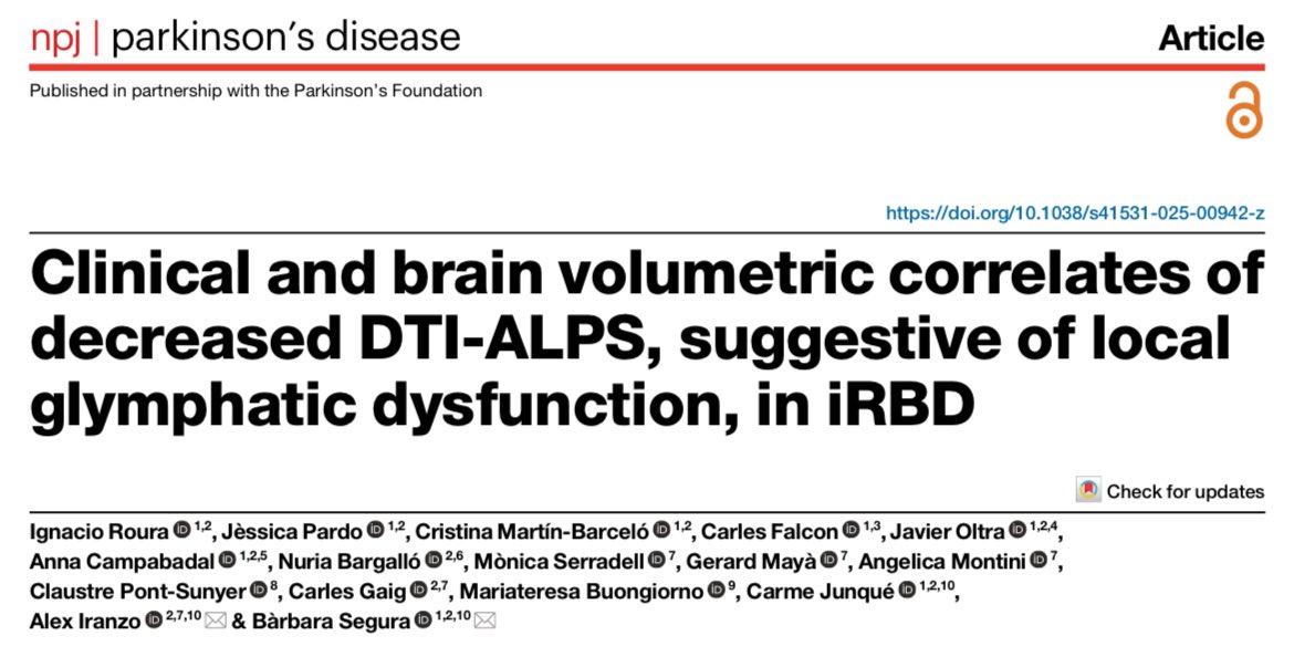 neuronach's tweet photo. 🚨Hoy se ha publicado nuestra última investigación sobre el sistema glinfático, implicado en la limpieza del cerebro, en pacientes con trastorno de conducta de sueño REM (RBD) 🧠

Es el segundo trabajo de mi tesis y os  lo explico en 6 tuips 👇🏽 

https://t.co/0wTJWSs9q7 https://t.co/16GIS7GcDL