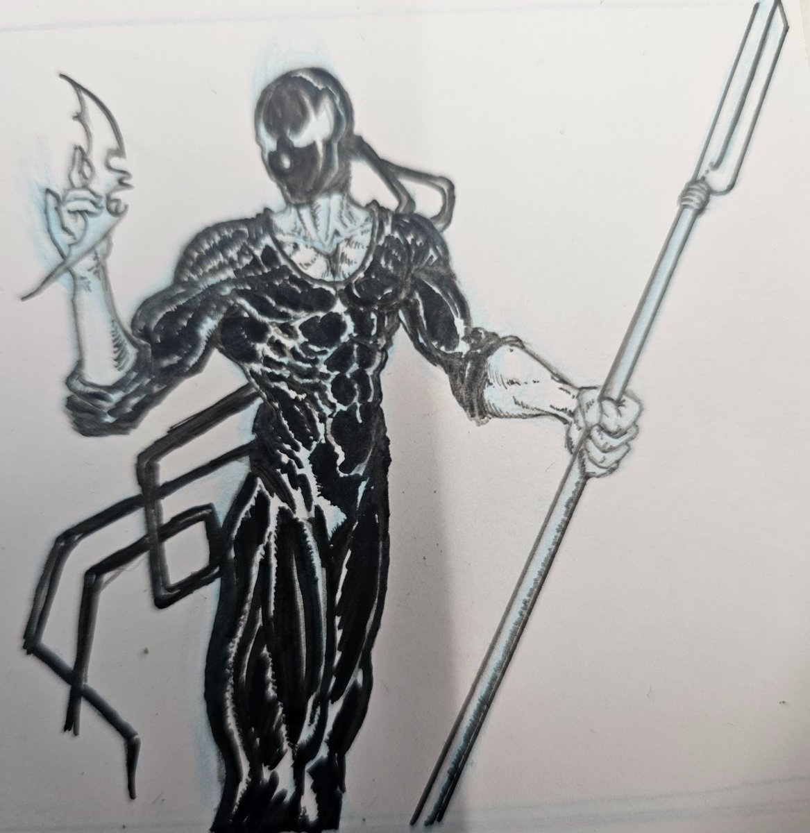 vanadiumcomics's tweet photo. Who loves Grendel?!
Work in progress of one of my favorite Grendel characters, Hunter Rose. Pencils, Inks, and blueline by me. When it is done, it should be up for grabs with a frame. I will keep you posted. Enjoy!
 #MattWagner #Grendel #HunterRose 
#JMValdesillustrations https://t.co/Dz28Od0xCb