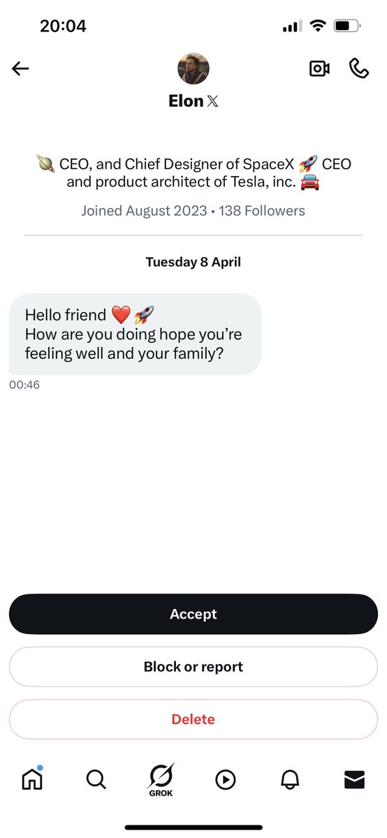 Dani (@daniburn4) on Twitter photo How cool !!! The “real” Elon has messaged me 😍 now the question is do I play along <a href="/deathtospinach/">Becky Holmes hates spinach</a> 🤣🤣🤣 How cool !!! The “real” Elon has messaged me 😍 now the question is do I play along <a href="/deathtospinach/">Becky Holmes hates spinach</a> 🤣🤣🤣
