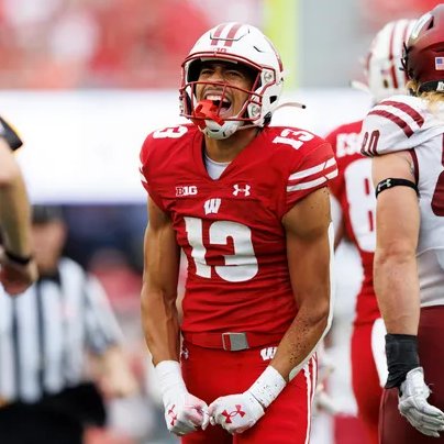 TFG_Football's tweet image. I hope Chimere Dike enjoyed playing in Madison because I'd bet a substantial amount of money that he is the Packers' 3rd Round Pick this year.
Legit vertical threat with 32" arms who run blocks. Welcome Home 🧀.