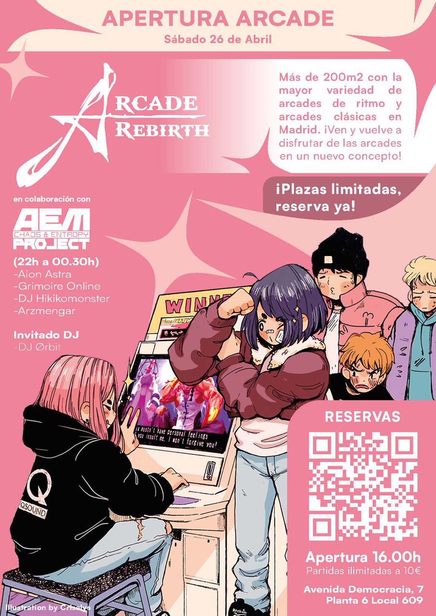 😸Dios los cría ellos se juntan.
Si te gusta el #arcade y vives en Madrid puedes asistir a la inauguración de Arcade Rebirth (ponlo junto en insta)
💗Dj set y todo
El aforo es limitado:
form.typeform.com/to/xtezHpdI