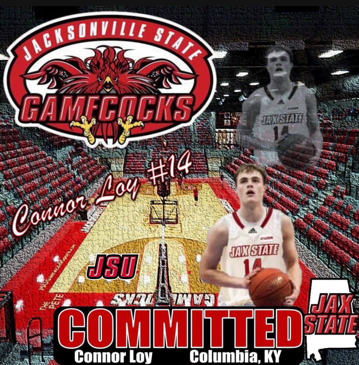 Connor Loy (@connorloy14) on Twitter photo Excited for the opportunity to be able to continue my basketball career in Conference USA for Coach Harper and the Gamecocks of Jacksonville State University.
#StayCocky 🐔 | #FearTheBeak 👌
<a href="/AdairCoBball/">Adair County BBall</a> Excited for the opportunity to be able to continue my basketball career in Conference USA for Coach Harper and the Gamecocks of Jacksonville State University.
#StayCocky 🐔 | #FearTheBeak 👌
<a href="/AdairCoBball/">Adair County BBall</a>