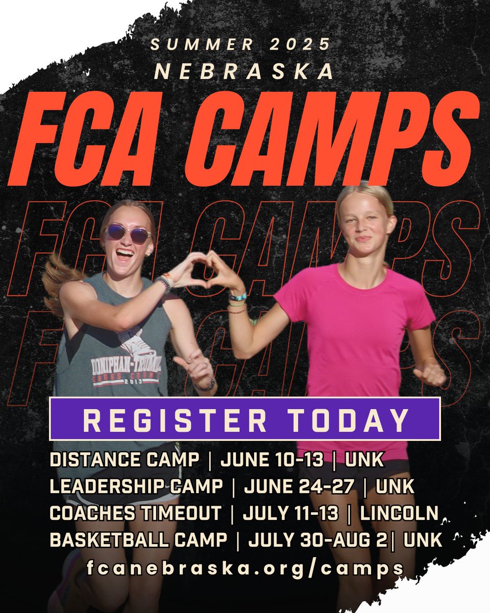 Run...don't walk...to get your athlete signed up for FCA Camps this year! #FCAGLORY #FCAcamp

fcanebraska.org/camps