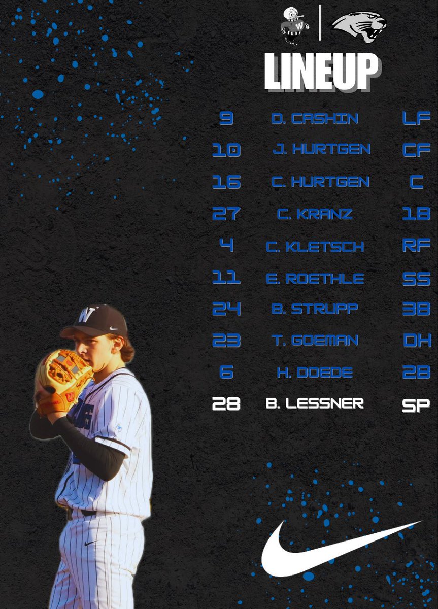 Today’s lineup home v. Oregon. 🔵⚪️ Go Goslings!!