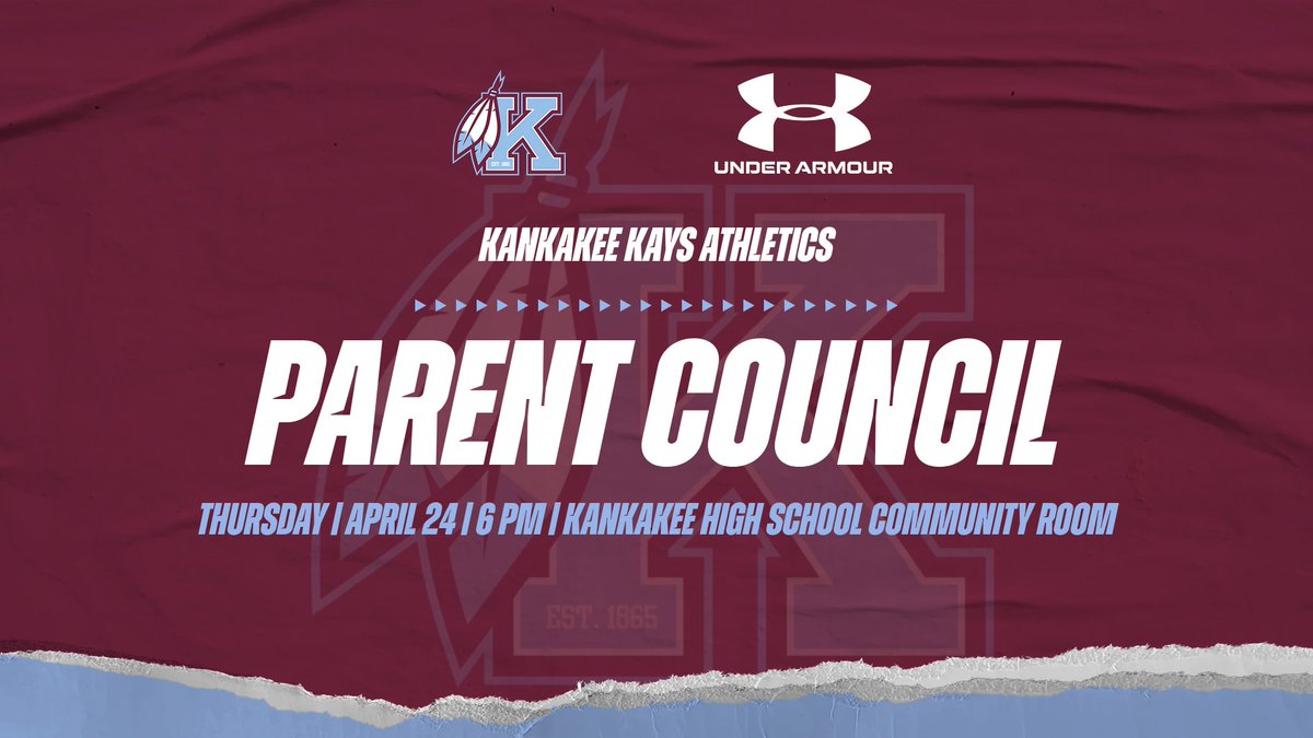 Kankakee Kays Athletics Parent Council will be meeting tonight at 6 PM in the Community Room.

#PROVEIT