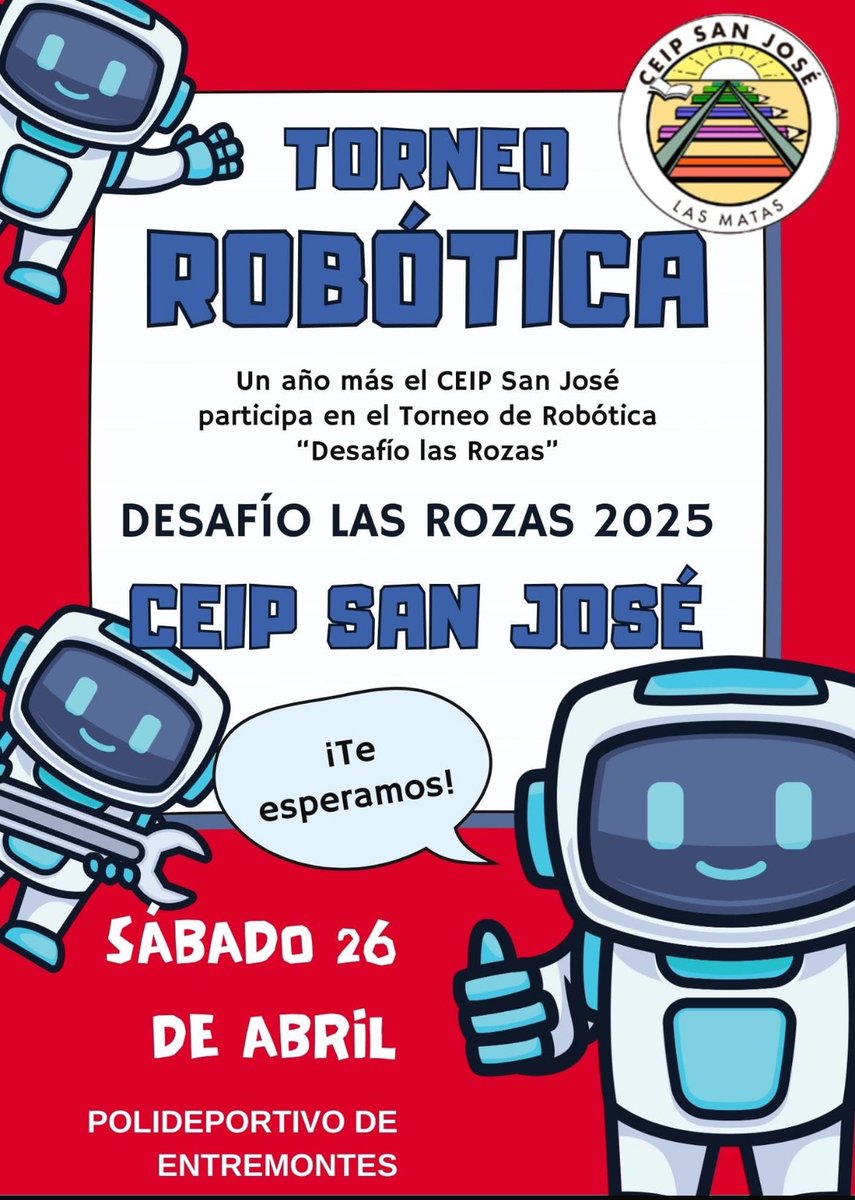 ¡Este sábado nos vemos en el  Torneo de Robótica <a href="/DesafioLasRozas/">Desafio Las Rozas</a>! #Robotics #CódigoEscuela4_O_Madrid