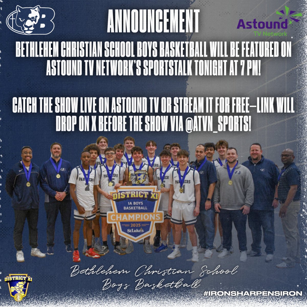 Bethlehem Christian School Boys Basketball (@bcspanthersmbb) on Twitter photo 📺 Tune In Tonight!
Bethlehem Christian School Boys Basketball will be featured on Astound TV Network’s SportsTalk at 7 PM!
🎥 Watch live on Astound TV or stream it FREE—the link will drop before the show on X via <a href="/ATVN_Sports/">Chris Michael, ATVN (RCN Formerly)</a>
<a href="/RomanRex2025/">Roman Rex</a> <a href="/DeionSwift_/">Deion Swift</a> 📺 Tune In Tonight!
Bethlehem Christian School Boys Basketball will be featured on Astound TV Network’s SportsTalk at 7 PM!
🎥 Watch live on Astound TV or stream it FREE—the link will drop before the show on X via <a href="/ATVN_Sports/">Chris Michael, ATVN (RCN Formerly)</a>
<a href="/RomanRex2025/">Roman Rex</a> <a href="/DeionSwift_/">Deion Swift</a>