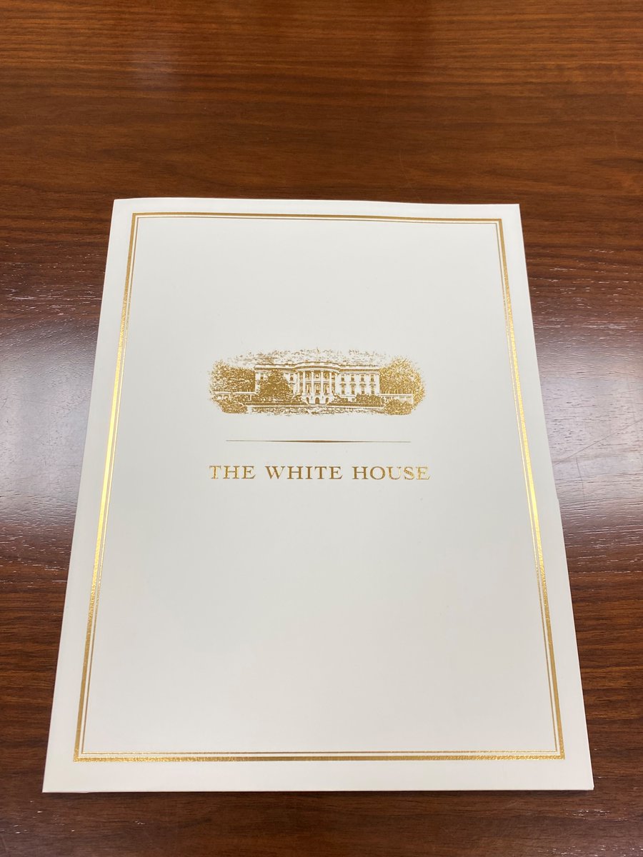 SenThomTillis's tweet photo. Our office received a special gift today from @POTUS @realDonaldTrump. It was a copy of an Executive Order he signed, making it the policy of the U.S. to support full federal recognition of the Lumbee Tribe of North Carolina.

I appreciate the President’s commitment to the Lumbee Tribe. I have been proud to champion their efforts to receive full federal recognition in Congress by leading the Lumbee Fairness Act, and I will continue to work with my colleagues to get this enacted into law.