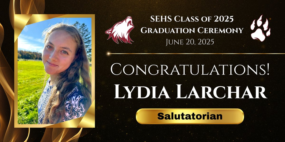 MAY, LARCHAR TOP SEHS CLASS OF 2025
SECSD is proud to recognize Gaven May as valedictorian and Lydia Larchar as salutatorian of Sherburne-Earlville High School’s Class of 2025, which will graduate June 20 at Marauder Stadium. Visit our website and Facebook page for more!
#WeAreSE