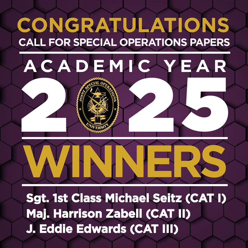 THINKJSOU's tweet image. The winning submissions from the 2025 Call for Special Operations Papers are out now. Dive into cutting-edge ideas shaping the future of our Force.
Stay sharp. Stay ready. Read now: jsou.edu/Press/CallForP…
#SOF #WarriorScholar #IntellectualOvermatch #JointSOF #LeaderDevelopment