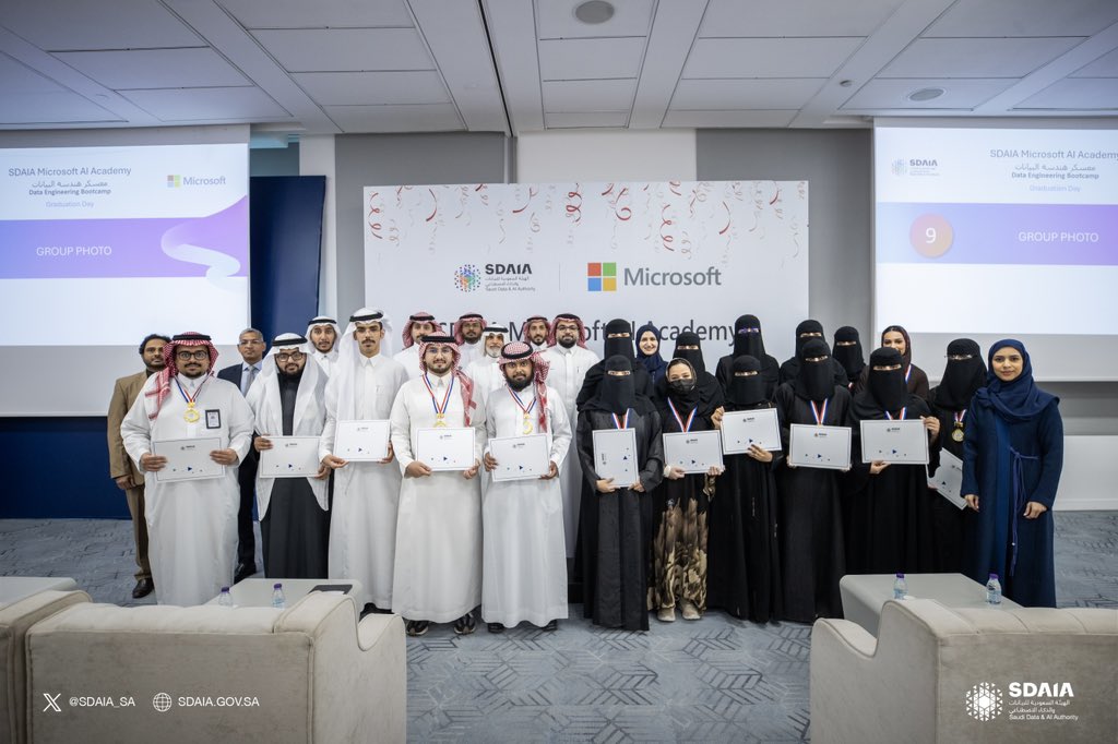 SDAIA_SA's tweet image. في أجواء مليئة بالتعلّم والتفاعل، تبادل المشاركون في معسكر هندسة البيانات الذي نظمته #سدايا بالشراكة مع مايكروسوفت تجاربهم حول تطبيق المفاهيم المكتسبة عن واقع البيانات.
