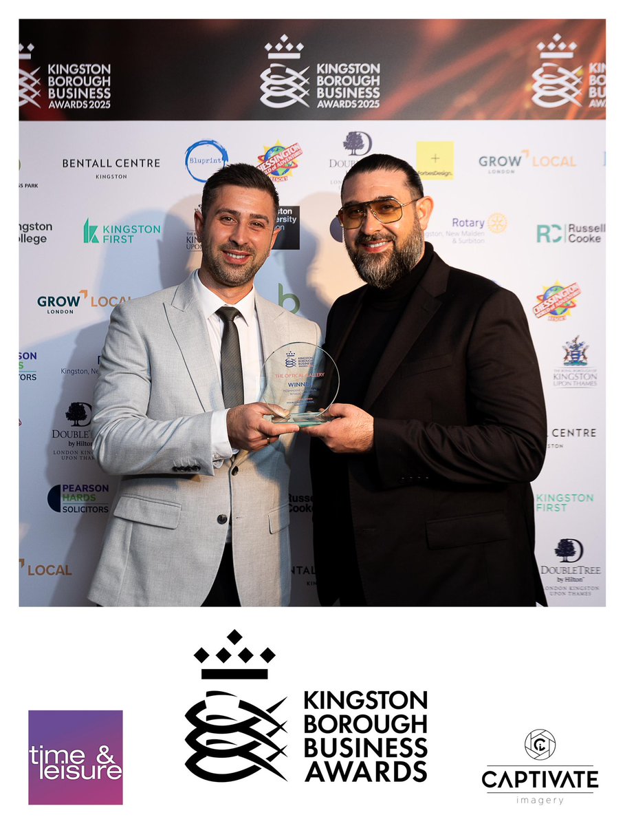 The first announcement of the night is the Independent ‘Love Local’ Retailer Award, celebrating a local independent gem and sponsored by <a href="/DoubleTreeKNG/">DoubleTree by Hilton Kingston upon Thames</a> - our first award of the night goes to <a href="/OpticalGalleri/">The Optical Gallery</a> - congratulations! #KBBA