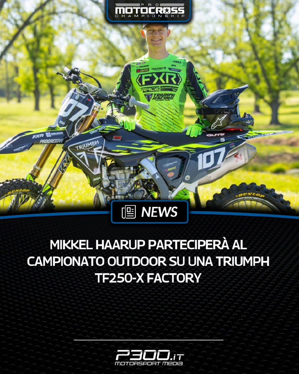 P300it's tweet photo. National | Mikkel Haarup parteciperà al campionato outdoor su una Triumph TF250-X factory
✍️ di Federico Benedusi
#motocross #ProMotocross #National #MikkelHaarup #Haarup #Triumph #250MX #ProMotocross2025 #National2025
🔗 https://t.co/FSB0rBPX6H https://t.co/8PzYAQD9te