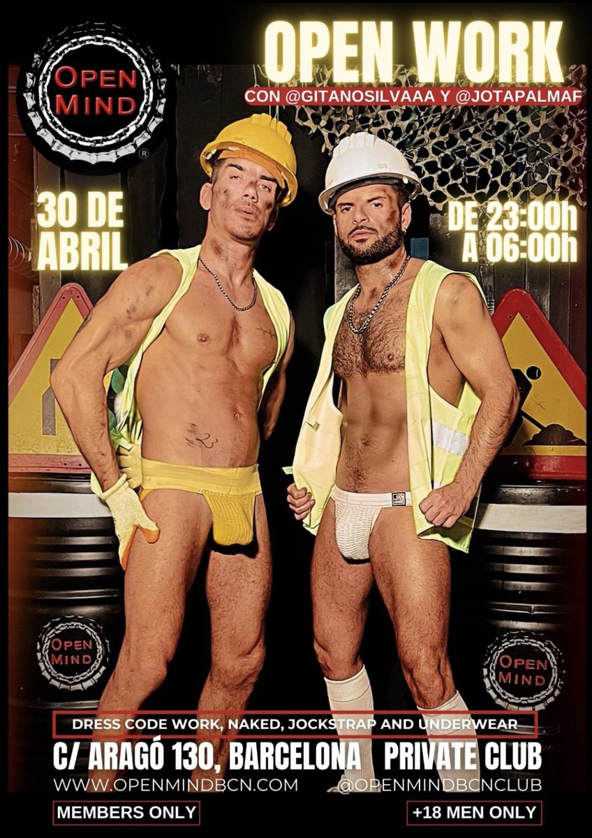 Jota~de~Palma Bcn (@jdpalmaf) on Twitter photo Miércoles 30/04 live show en open mind conmigo y gitano Silva, celebra el día del trabajador con nosotros, vamos a llevar unas buenas herramientas 🛠️ 😈
Solo en open mind club
<a href="/openmindbcnclub/">openmindbcnclub</a> Miércoles 30/04 live show en open mind conmigo y gitano Silva, celebra el día del trabajador con nosotros, vamos a llevar unas buenas herramientas 🛠️ 😈
Solo en open mind club
<a href="/openmindbcnclub/">openmindbcnclub</a>