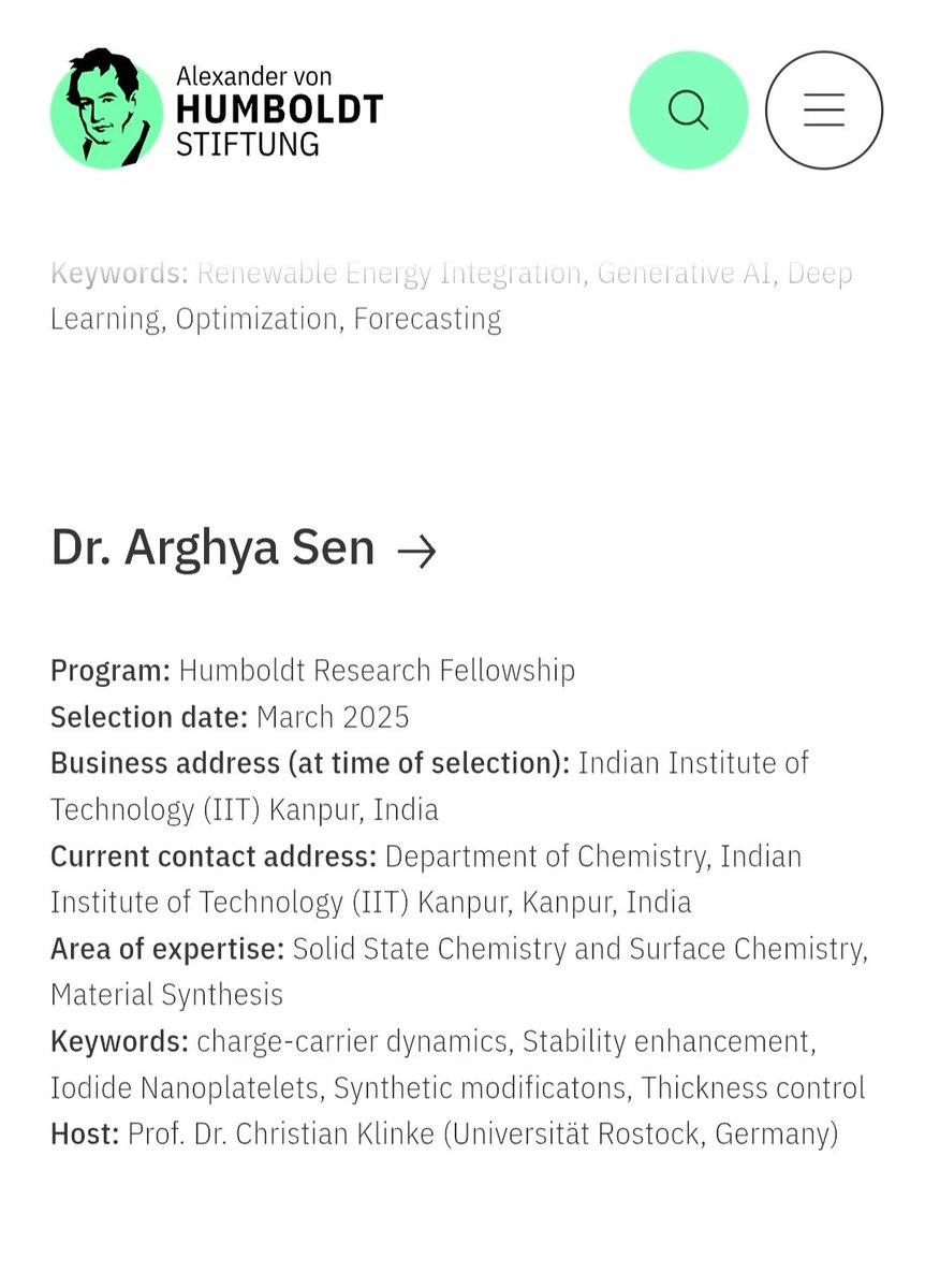Arghya Sen (@arghyas18897681) on Twitter photo My name is permanently enlisted in the Alexander Von Humboldt foundation!!
Thanks to <a href="/AvHStiftung/">Humboldt-Stiftung</a>
<a href="/IITKanpur/">IIT Kanpur</a> <a href="/Chemistry_IITK/">Chemistry_IITK</a> My name is permanently enlisted in the Alexander Von Humboldt foundation!!
Thanks to <a href="/AvHStiftung/">Humboldt-Stiftung</a>
<a href="/IITKanpur/">IIT Kanpur</a> <a href="/Chemistry_IITK/">Chemistry_IITK</a>
