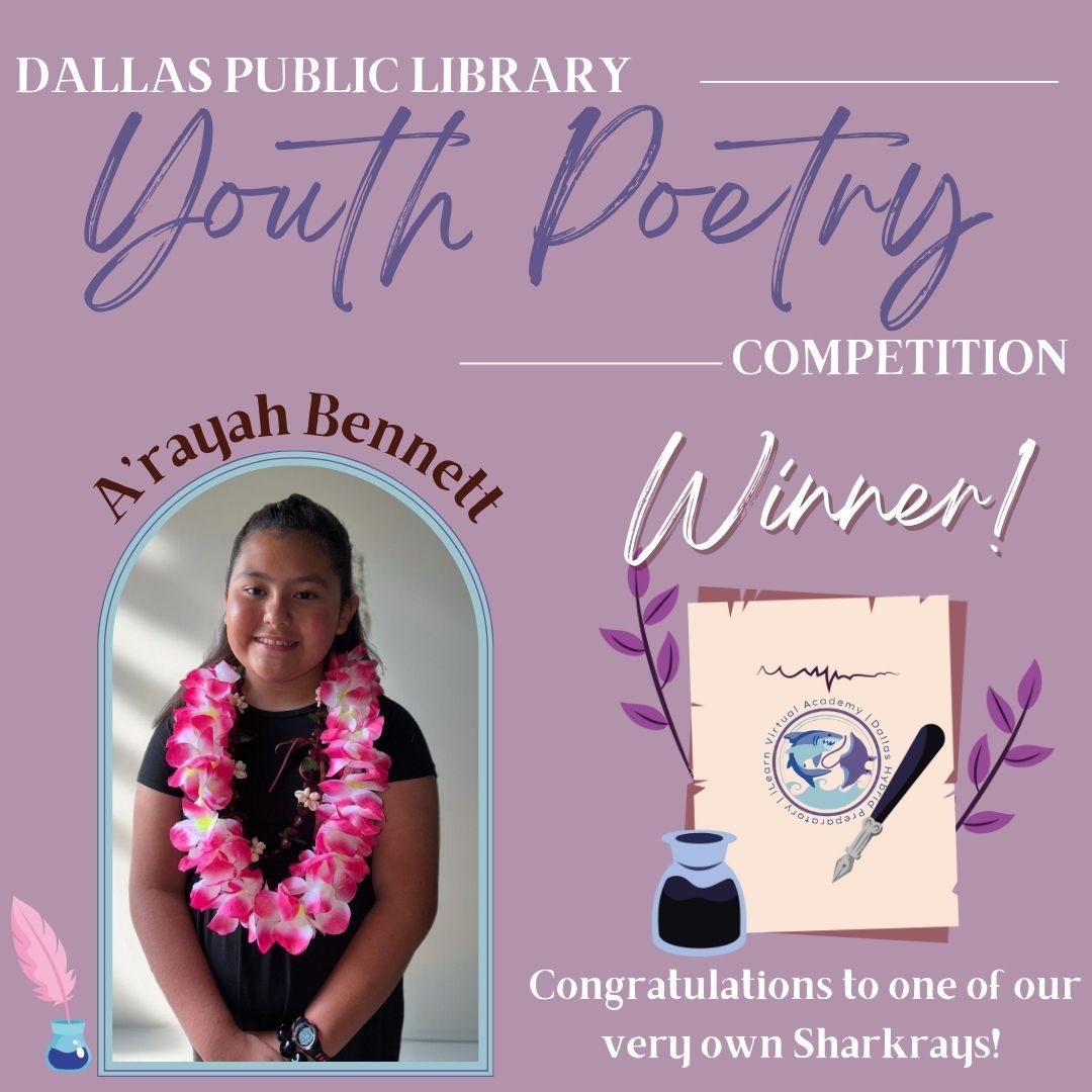 Dallas Hybrid Preparatory (@hybridprep) on Twitter photo 🎉 Dallas Hybrid Prep is thrilled to announce that one of our very own third graders, A’rayah Bennett, has been named the elementary winner of the Dallas Public Library Youth Poetry Contest! 📝✨
<a href="/PrincipalLuSal/">Lucy Salinas</a> <a href="/RubyGarzaDISD/">Ruby Garza</a> 🎉 Dallas Hybrid Prep is thrilled to announce that one of our very own third graders, A’rayah Bennett, has been named the elementary winner of the Dallas Public Library Youth Poetry Contest! 📝✨
<a href="/PrincipalLuSal/">Lucy Salinas</a> <a href="/RubyGarzaDISD/">Ruby Garza</a>