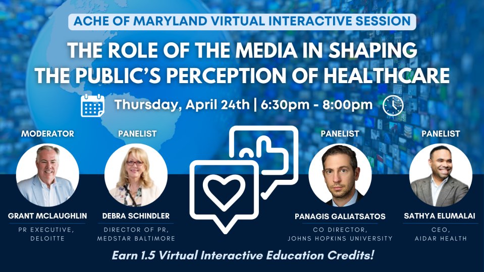 Join Us for a Powerful Conversation on the Role of Media in Healthcare

📆 Thursday, April 24 | ⏱️ 6:30–8:00 PM
🎓 Earn 1.5 Virtual Interactive Education Credits
🔗 Register here: lnkd.in/eQK-AxDw