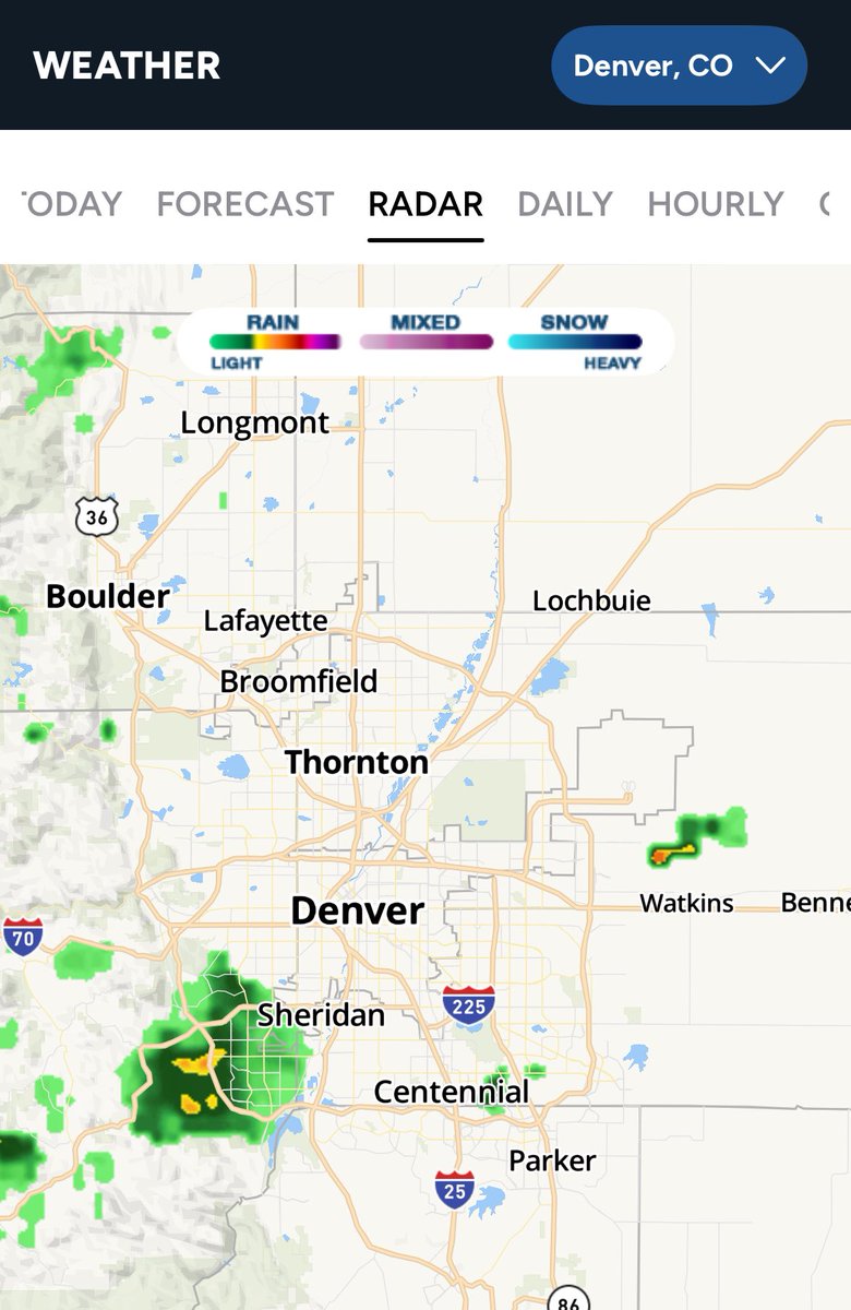 Danielle Grant (@thewxwoman) on Twitter photo Storms are already brewing in the SW Denver metro! Heads up for hail, gusty winds, lightning + landspout tornadoes!
Get the <a href="/DenverChannel/">Denver7 News</a> app to track the storms! ⛈️ Storms are already brewing in the SW Denver metro! Heads up for hail, gusty winds, lightning + landspout tornadoes!
Get the <a href="/DenverChannel/">Denver7 News</a> app to track the storms! ⛈️