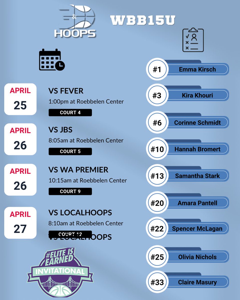 3&amp;D WBB Schedules in Roseville this weekend!