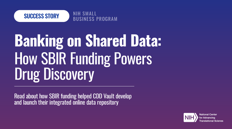NCATS (@ncats_nih_gov) on Twitter photo With support from #NIHsbir funding, <a href="/CDDVault/">Collaborative Drug Discovery</a> — an innovative online platform where scientists share research data globally — continues to expand & improve its platform to meet the growing demands of #DrugDiscovery.
Learn more about the CDD Vault & NCATS partnership: With support from #NIHsbir funding, <a href="/CDDVault/">Collaborative Drug Discovery</a> — an innovative online platform where scientists share research data globally — continues to expand & improve its platform to meet the growing demands of #DrugDiscovery.
Learn more about the CDD Vault & NCATS partnership: