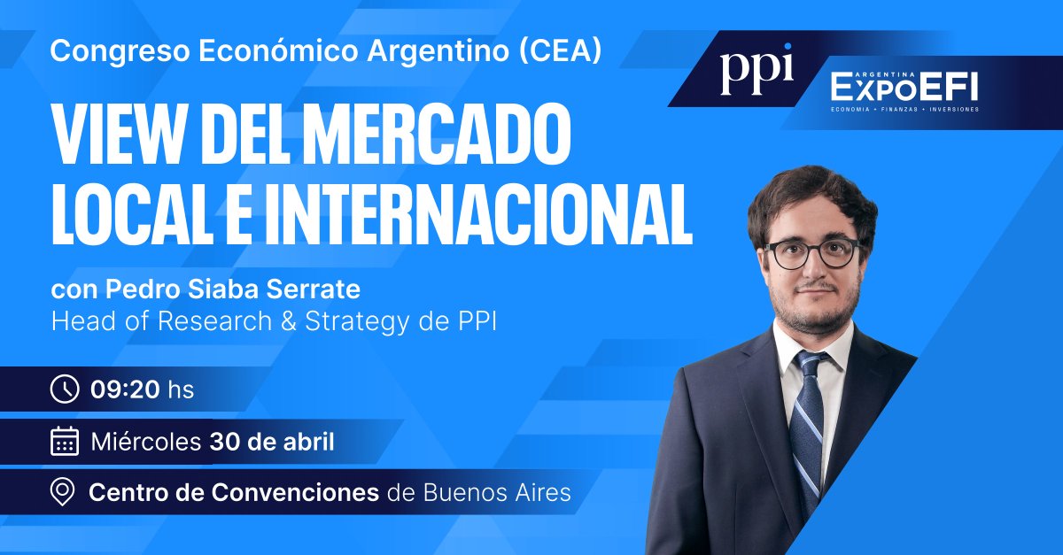 PPI | Portfolio Personal Inversiones (@pportfolio) on Twitter photo El próximo miércoles 30/4 en el <a href="/CongresoEco/">Congreso Económico Argentino</a> , nuestro Head of Research & Strategy Pedro Siaba Serrate <a href="/pei555/">Pedro Siaba Serrate</a> va a estar participando del panel "View del mercado: local e internacional" con la moderación de <a href="/estipozzo/">💚 Estefanía Pozzo</a> ! Los esperamos!
#CEA2025 Finanzas #ExpoEFI El próximo miércoles 30/4 en el <a href="/CongresoEco/">Congreso Económico Argentino</a> , nuestro Head of Research & Strategy Pedro Siaba Serrate <a href="/pei555/">Pedro Siaba Serrate</a> va a estar participando del panel "View del mercado: local e internacional" con la moderación de <a href="/estipozzo/">💚 Estefanía Pozzo</a> ! Los esperamos!
#CEA2025 Finanzas #ExpoEFI