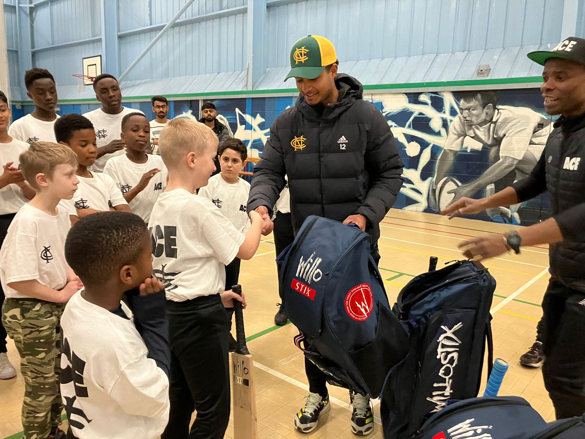 Notts Recreational Cricket (@cricketnotts) on Twitter photo A late-night #ThrowbackThursday to when <a href="/TrentBridge/">Notts Outlaws</a>'s homegrown star Ben Martindale paid a visit to our <a href="/AceProgramme/">The ACE Programme Charity</a> session in St Ann's last year.
Ben spoke about his cricketing journey at Notts and handed out some kit to some of the hub's most committed participants. A late-night #ThrowbackThursday to when <a href="/TrentBridge/">Notts Outlaws</a>'s homegrown star Ben Martindale paid a visit to our <a href="/AceProgramme/">The ACE Programme Charity</a> session in St Ann's last year.
Ben spoke about his cricketing journey at Notts and handed out some kit to some of the hub's most committed participants.
