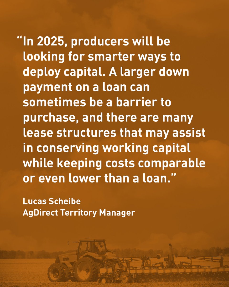 Looking at the year ahead, AgDirect territory manager Lucas Scheibe predicts producers may take a wait-and-see approach in the first half of 2025. However, if policy and tax conditions remain favorable, improved commodity prices could bolster farm income and influence buying