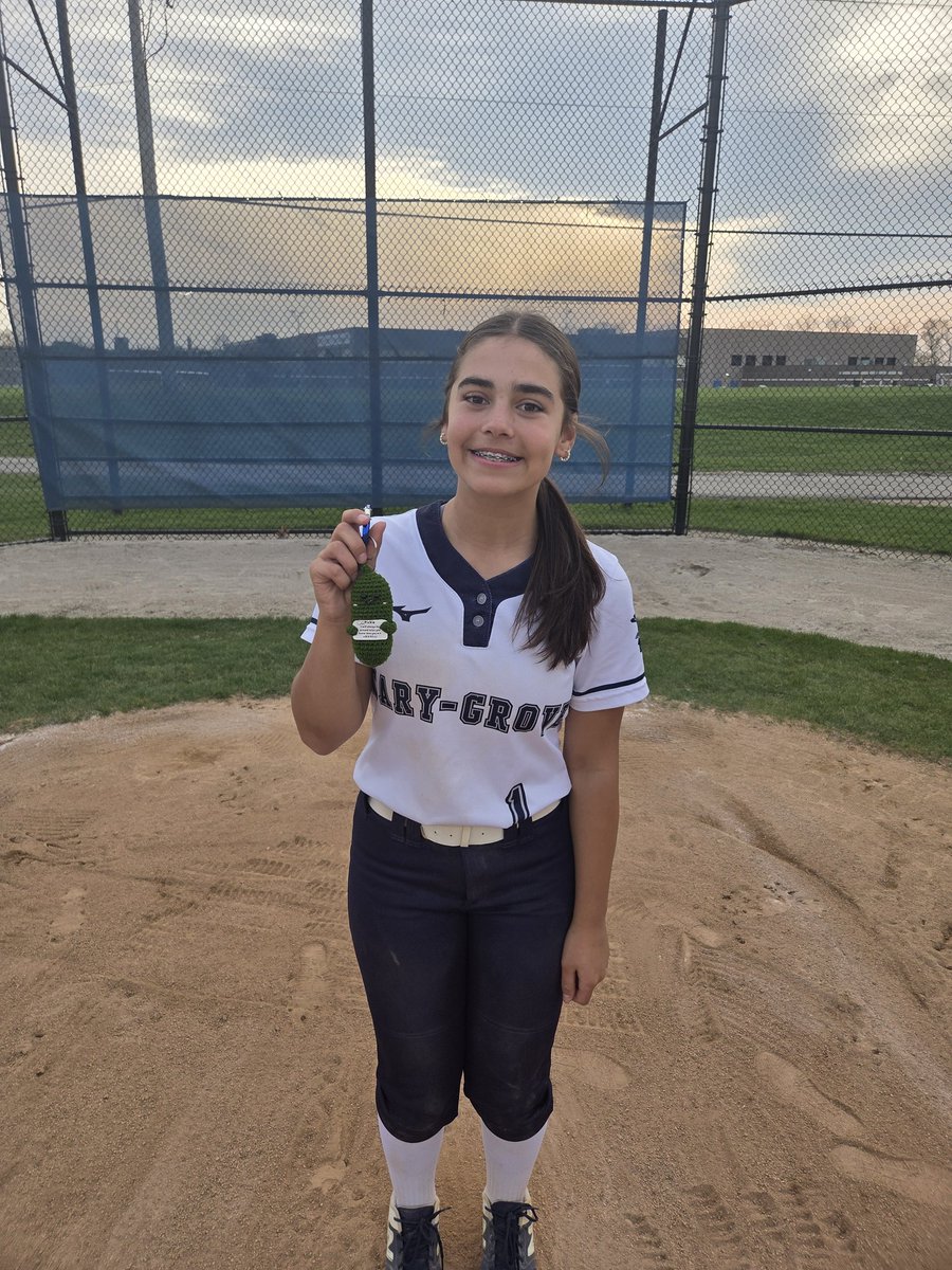 Trojans WIN! It took 8 innings to really Crack open our offense,  but when we hit,  we hit HARD! Olivia is our Big Dill of the game playing an incredible 2B and rocking the ball hard up the middle. Great job,  Olivia! A whole team effort today!  #WeBeCG #CGSBBigDill