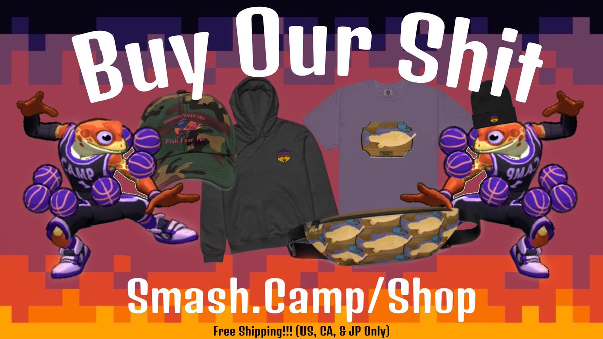 Smash Camp 2025 - Prescott, AZ (@smash_camp) on Twitter photo Smash Camp shop available until 5/11 at midnight!!
Donโt miss your chance to get a killer <a href="/RivalsOfAether/">Rivals of Aether II</a> Ranno Pallet or umโฆ*checks notes* a shirt with <a href="/zNickYingling/">NICK YINGLING</a> fish on it ?๐คจ
๐ smash.camp/shops/shop%E2%โฆ Smash Camp shop available until 5/11 at midnight!!
Donโt miss your chance to get a killer <a href="/RivalsOfAether/">Rivals of Aether II</a> Ranno Pallet or umโฆ*checks notes* a shirt with <a href="/zNickYingling/">NICK YINGLING</a> fish on it ?๐คจ
๐ smash.camp/shops/shop%E2%โฆ