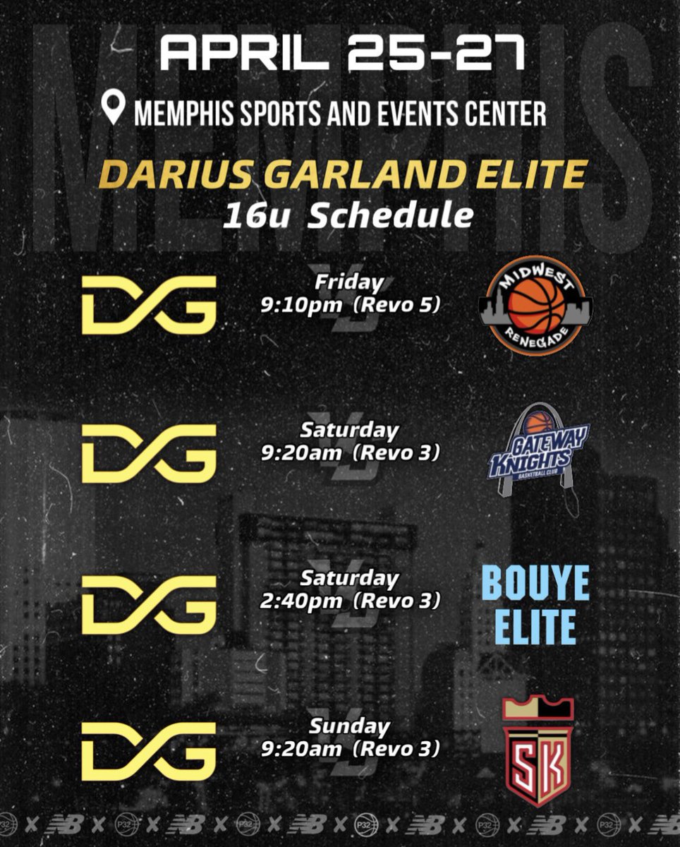 Karter Kobe (@karterkobe0) on Twitter photo My schedule for this weekend with <a href="/DGEliteNB/">Darius Garland Elite</a> at the <a href="/p32league/">P32 League</a> in Memphis, Tn. My schedule for this weekend with <a href="/DGEliteNB/">Darius Garland Elite</a> at the <a href="/p32league/">P32 League</a> in Memphis, Tn.