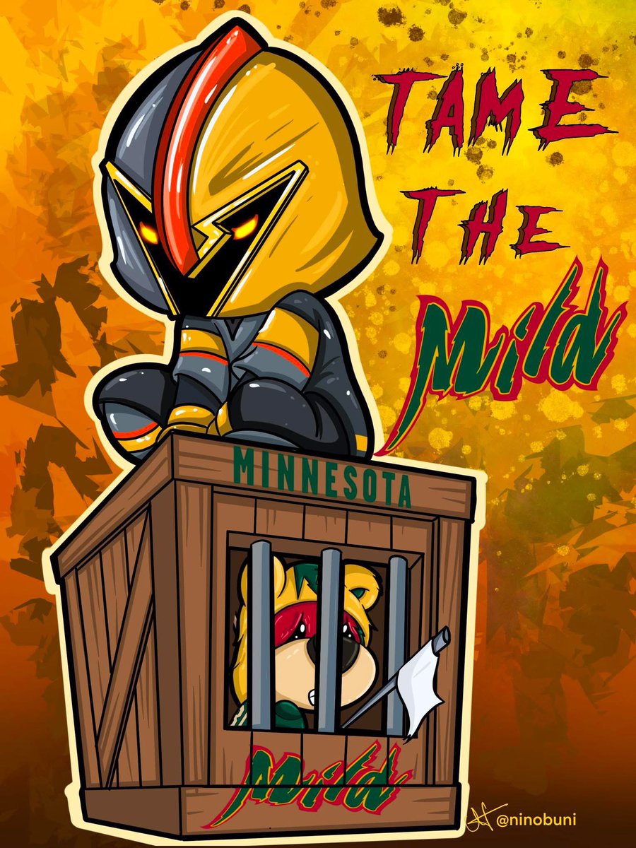 Time to step it up boys and show Minnesota what we got!!!! The Knights are gonnaa tame the Mild, dont cha’ know!!!!! #goknightsgo #vegasstrong #jmunizart #ninobuni #lilmisfits #repost #share <a href="/GoldenKnights/">Vegas Golden Knights</a> <a href="/LosVGK/">Los Golden Knights</a> <a href="/EricTosi/">Eric Tosi</a>