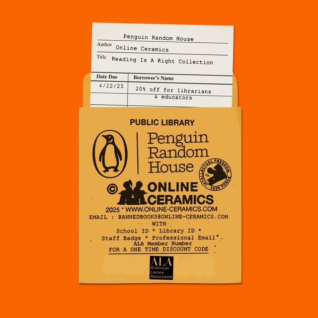 RHCBEducators's tweet photo. @penguinrandom &amp; Online Ceramics are now offering the Reading is a Right Collection at 20% off to educators &amp; librarians! To redeem the discount email bannedbooks@online-ceramics.com w/1 of the following: School ID* Library ID *Staff Badge *Professional Email *ALA Member Number https://t.co/nqnQHMYXt9