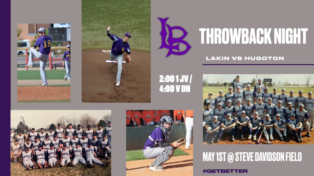 🚨THROWBACK NIGHT!!🚨
📍Steve Davidson Field
⏰ May 1st Jv 2 Varsity 4 &amp; 6