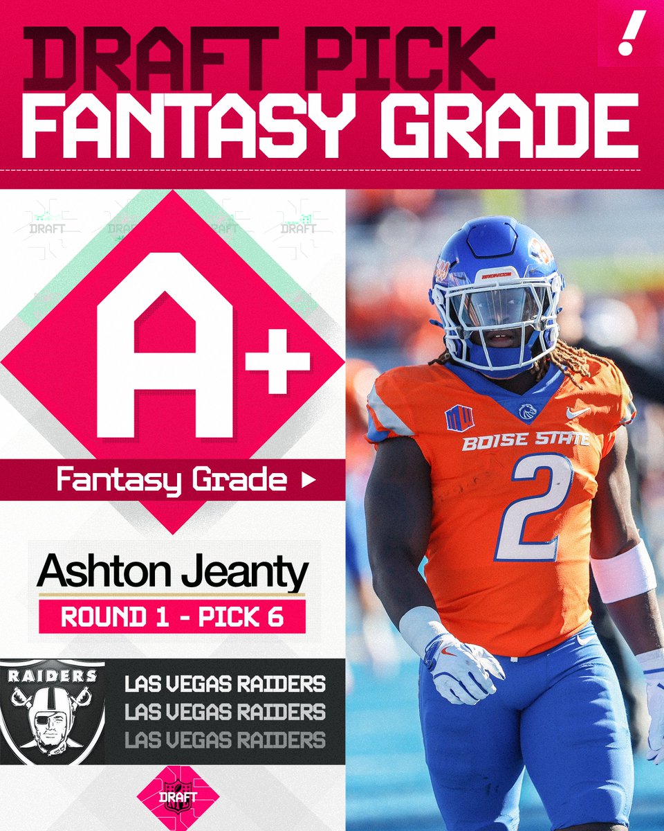 ASHTON JEANTY + RAIDERS = FANTASY GOLD 🔥

(via <a href="/andybehrens/">Andy Behrens</a>)