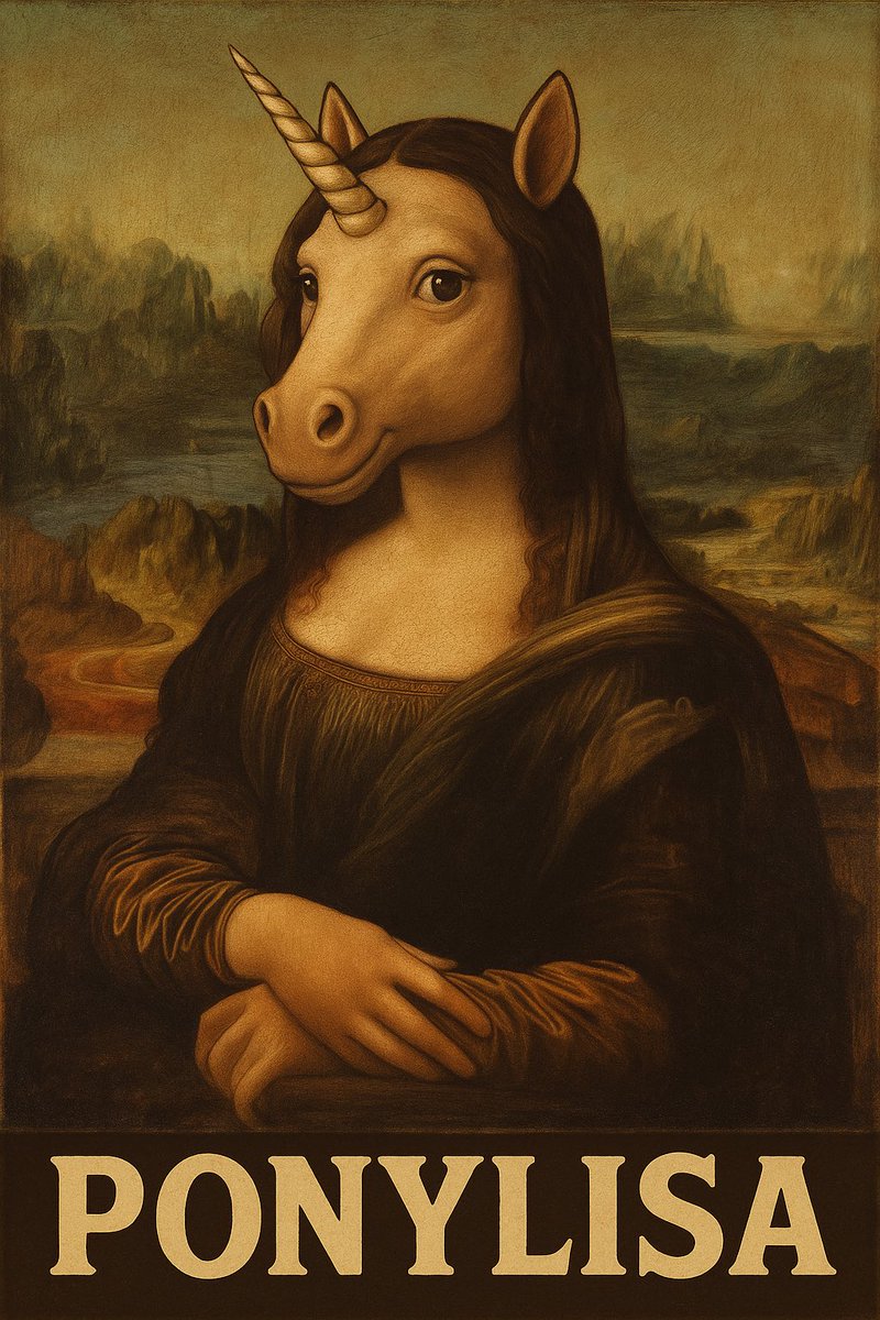 🦄 PONYLISA: Grace Meets Degeneracy, Reborn on the Blockchain 
In an alternate blockchain universe, da Vinci didn’t paint a woman with a mysterious smile. PONYLISA was born: a mythical fusion of Renaissance elegance and Web3 chaos. 
#PumpDAO #Unipony