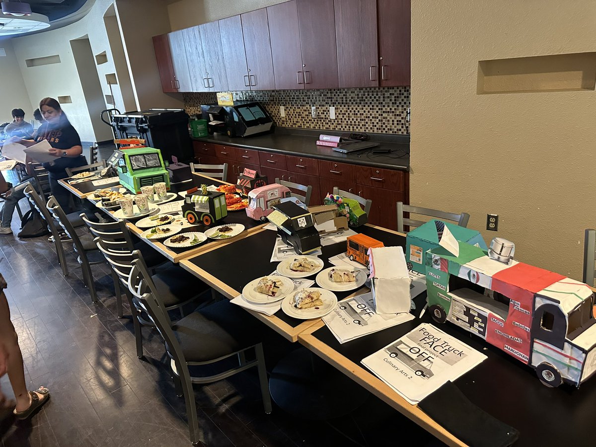 Had a blast taste testing our awesome culinary arts students’ delicious food today! What a cool project, students had to launch their food truck business from the ground up to include cooking the food they would be selling! Great job students and Chefs Ortiz and Rubio!