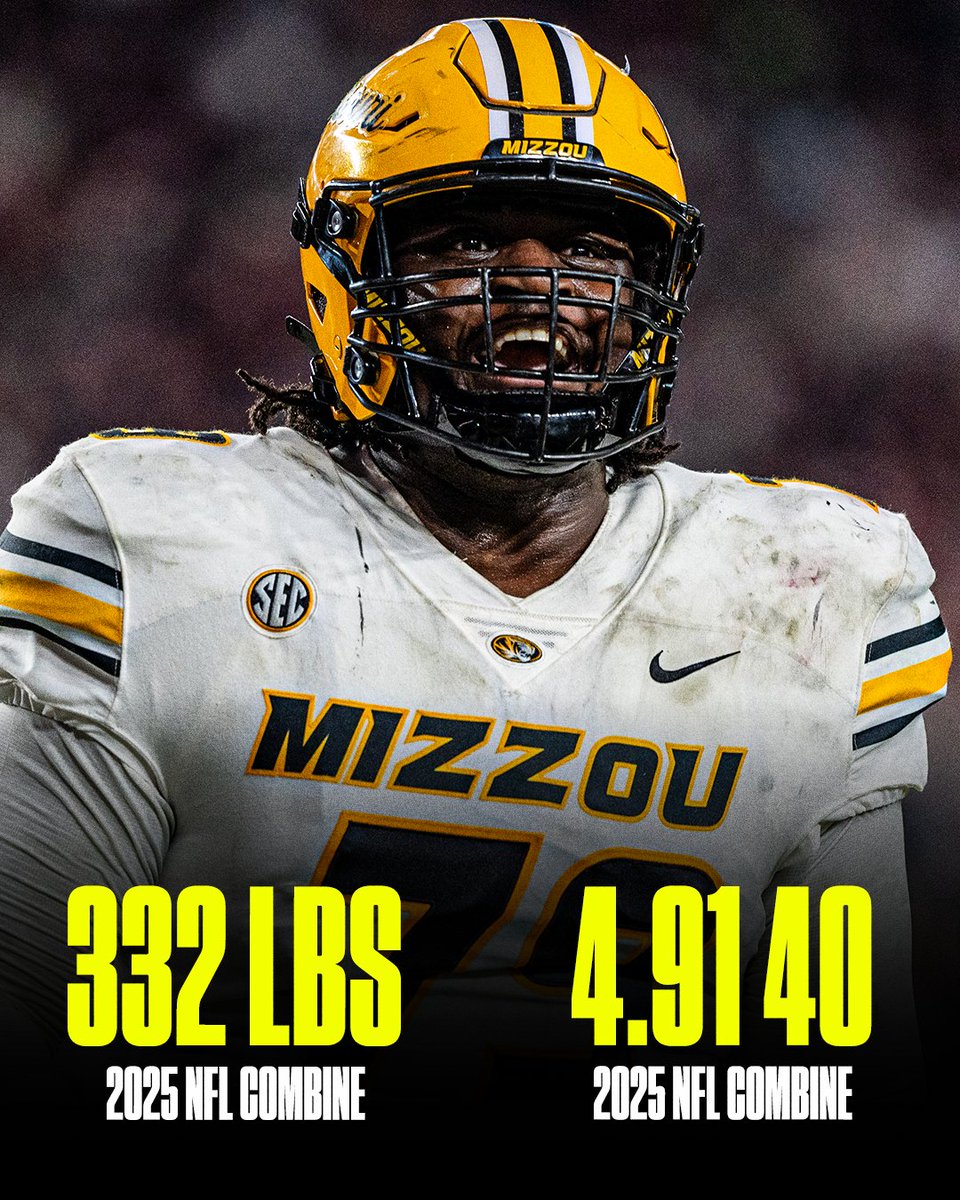 SECNetwork's tweet image. The New York Jets select Armand Membou with the No. 7 pick 🐯

The big fella ran a 4.91 at the NFL Combine 😳

@MizzouFootball | @nyjets
