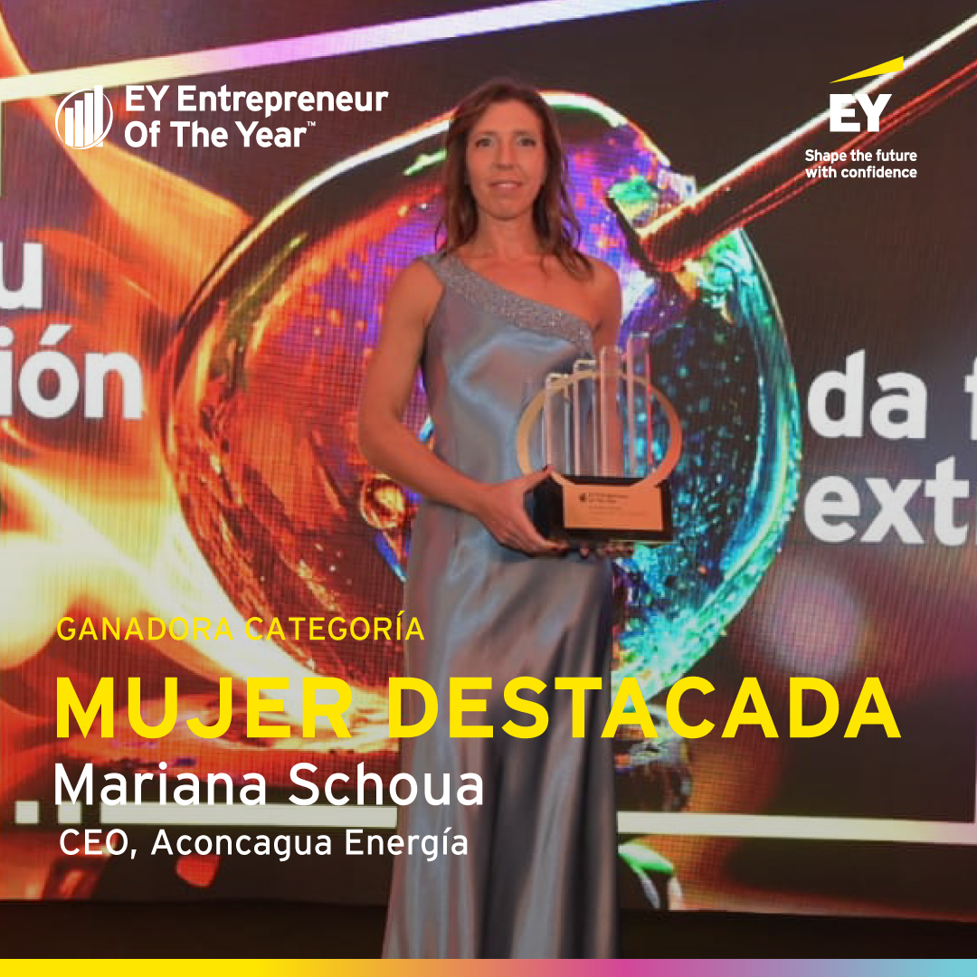 La Mujer Destacada del año es <a href="/marianaschoua/">Mariana Schoua</a> CEO de <a href="/MasAconcagua/">Aconcagua Energia</a>, una de las compañías clave del sector energético. 

¡Felicitaciones por este reconocimiento! 

#EOYArgentina