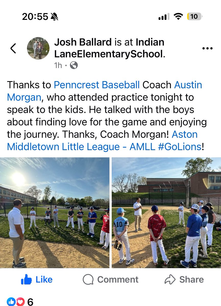 PcrestBaseball's tweet image. Great off day spent with the RTMSD family and future Penncrest Baseball Players. First, I was able to attend the @SpringtonLakeMS 8th Grade game in which the team won 20-0. That was followed up by speaking with Coach Ballards AMLL Bears team. Work doesn’t stop 👊🏽 #family #umbutu
