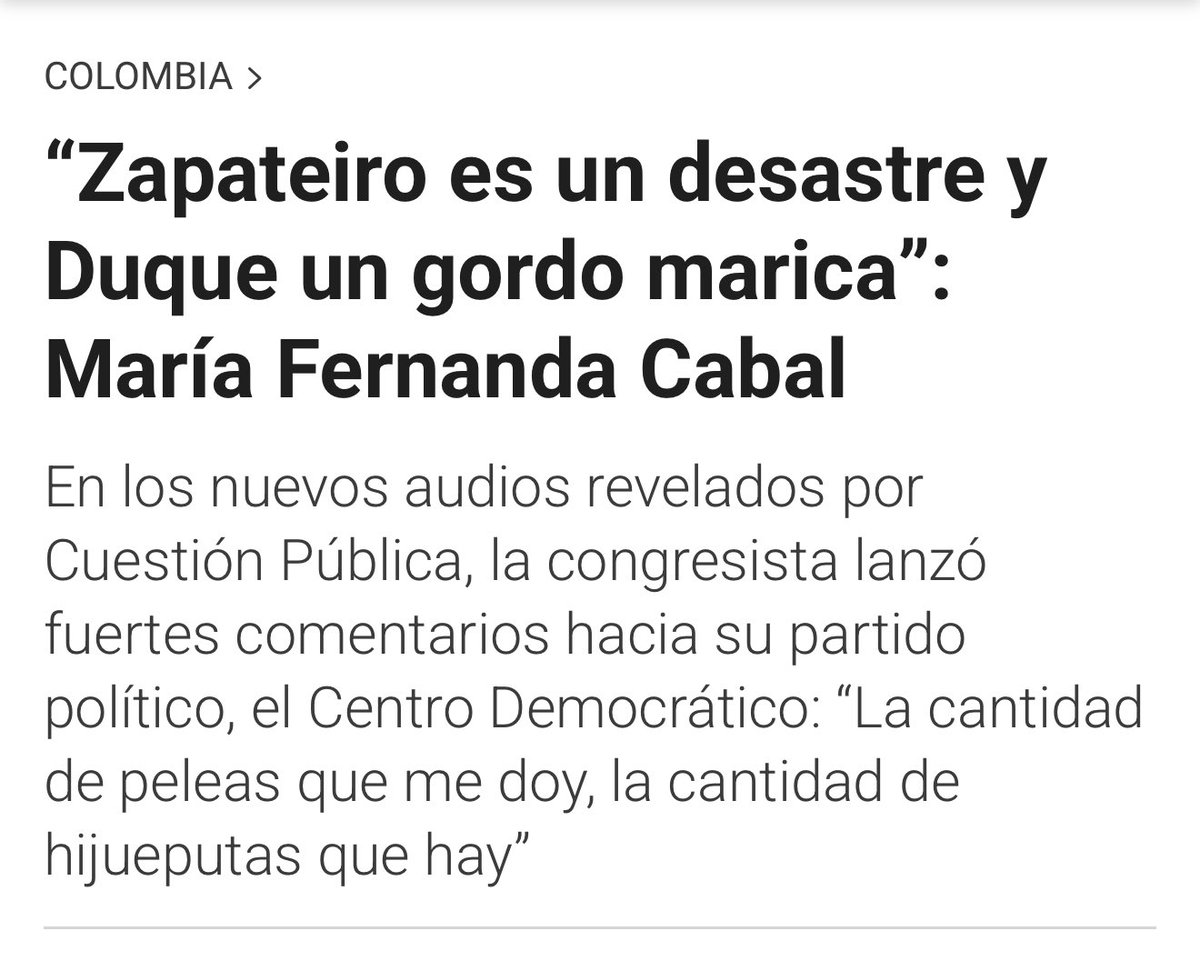 PaulaOro3107's tweet image. María Fernanda Cabal muy indignada con el presidente, por qué le dijo HP a Cepeda!!!