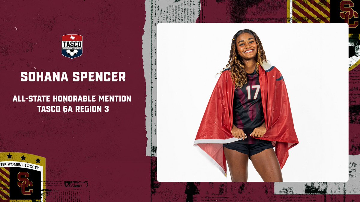 SCWomensSoccer (@scwomenssoccer) on Twitter photo Congratulations to Sohana Spencer for being selected to TASCO Honorable Mention All-State for her contributions at Midfield in 6A Region 3. #SCWS <a href="/HumbleISD_SCHS/">Summer Creek High</a> Congratulations to Sohana Spencer for being selected to TASCO Honorable Mention All-State for her contributions at Midfield in 6A Region 3. #SCWS <a href="/HumbleISD_SCHS/">Summer Creek High</a>